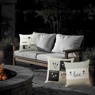 Tons Terre Fleur Crocus Oreiller géométrique