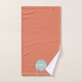 Tons Terre Fleur Faisy Monogramme Initiales (Serviette à main)