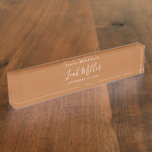Tons Terre Terracotta Bureau Nom Plaque