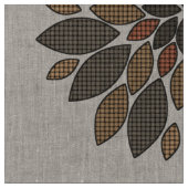 Tons Terre Tissé Floral Look Linge Tissu (Fermer)