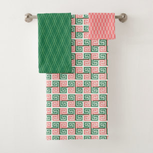TONS VERT & CORAIL MOTIFS & STRIPES