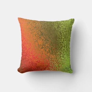 Tons vert et Coussin Motif orange