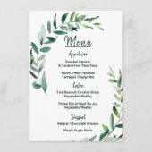 Tons verts - Carte de menu Mariage (Devant)