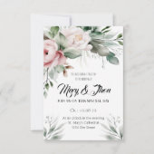 Tons verts Faire-part de mariage floraux (Devant)