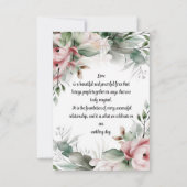 Tons verts Faire-part de mariage floraux (Dos)
