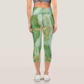 Tons verts Marbrés Capri Leggings (Verso)