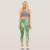 Tons verts Marbrés Capri Leggings (Recto)
