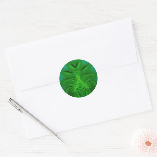 Tons verts ~ Sticker rond classique (Enveloppe)