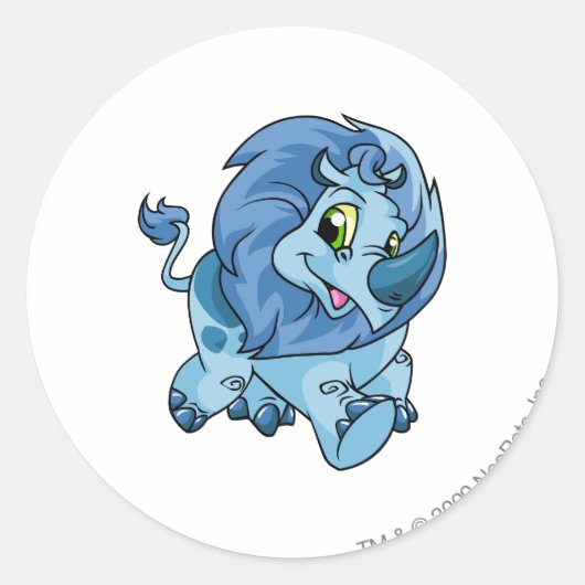 Tonu Blue Ronde Sticker (Voorkant)