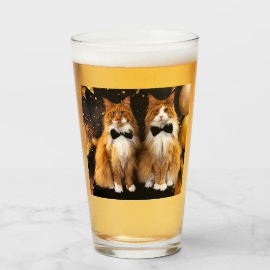 Tony en Teddy Cat Glas (Voorkant gevuld)