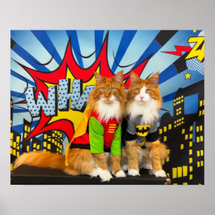 Tony en Teddy, de dynamische Maine Coon Duo Poster