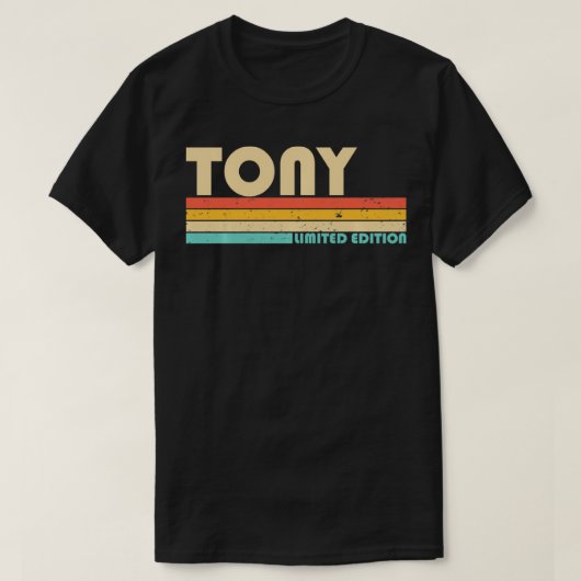 TONY Name Personalized Retro  80s 90s geboorte T-shirt (Design voorkant)