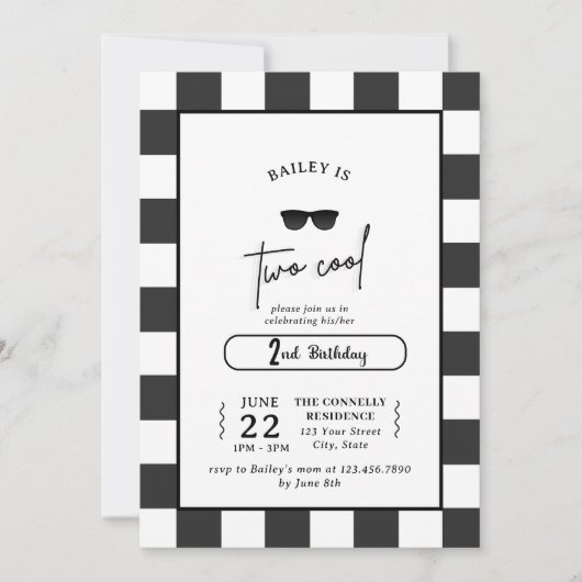 Too Cool 2nd Birthday Invitation (Devant)