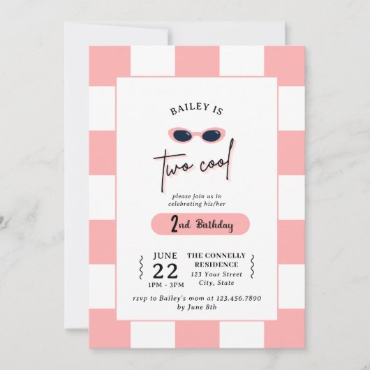 Too Cool 2nd Birthday Invitation (Devant)