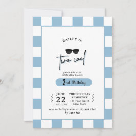 Too Cool 2nd Birthday Invitation Kaart