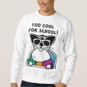 Too Cool for School Cat T-Shirt (Voorkant)