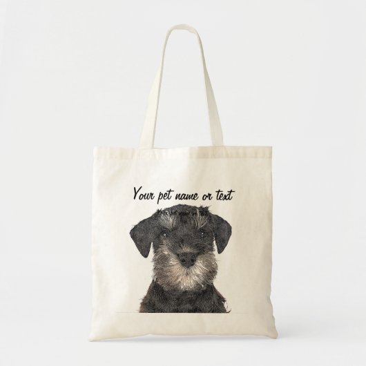 Too Cute Puppy Miniature Schnauzer Dog Tote Bag (Voorkant)