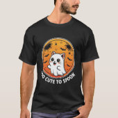 Too Cute To Spook – Adorable Ghost Cat Halloween T-shirt (Voorkant)