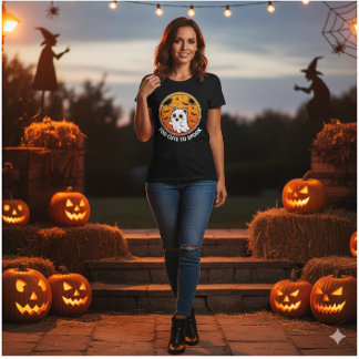 Too Cute To Spook – Adorable Ghost Cat Halloween  Tri-Blend Shirt