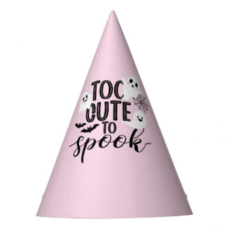 Too Cute to Spook Cute Ghost Pink Halloween Feesthoedjes