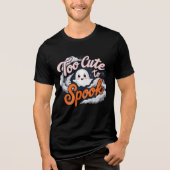 Too Cute to Spook Ghost Design Tri-Blend Shirt (Voorkant)