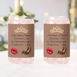 Too Glam To Care – Chic Quote Drinkware Set