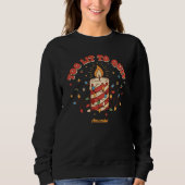 Too Lit to Quit Funny Christmas Sweatshirt (Voorkant)