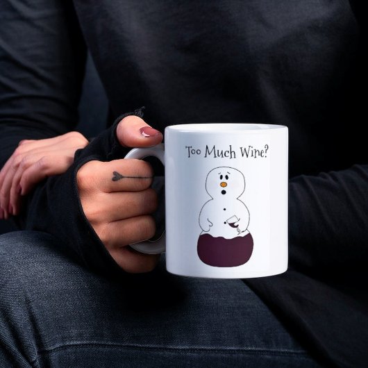 Too Much Wine Snowman Mug
