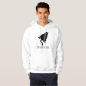 Too Tired to Think - Funny Exhausted Black Cat Hoodie (Voorkant volledig)