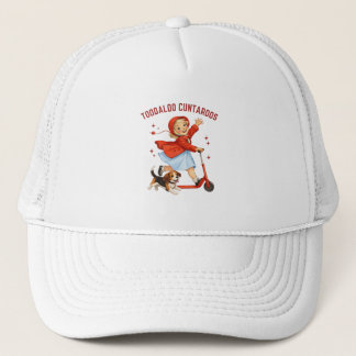 Toodaloo Cuntaroos Retro Scooter Meisje Met Puppy  Trucker Pet