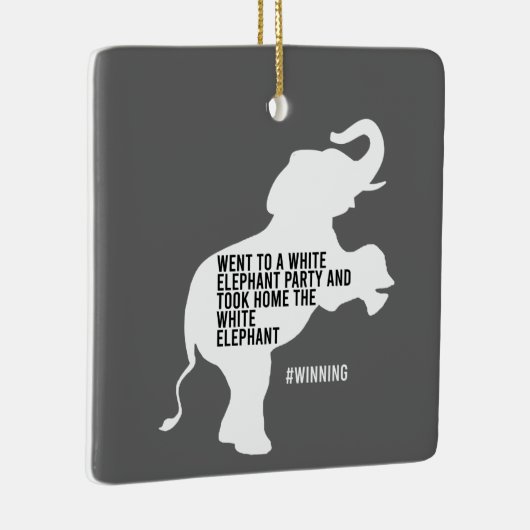 Took Home White Elephant Funny Keramisch Ornament (Rechts)