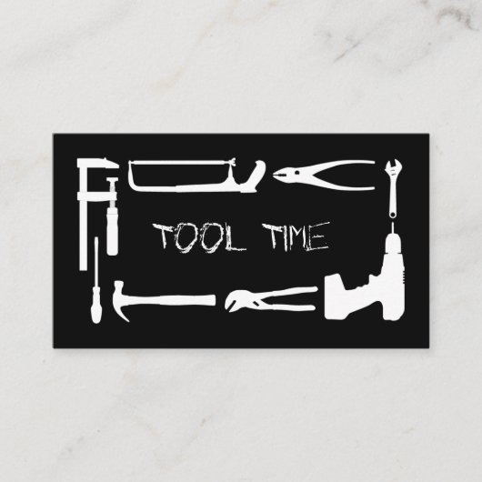 Tool Handyman Construction Black White Visitekaartje (Voorkant)