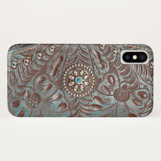 Tooled lederen textuur iPhone draagtas Case-Mate iPhone Case (Achterkant (horizontaal))