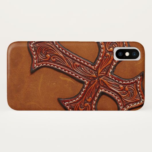 Tooled lederen textuur iPhone draagtas Case-Mate iPhone Case (Achterkant (horizontaal))