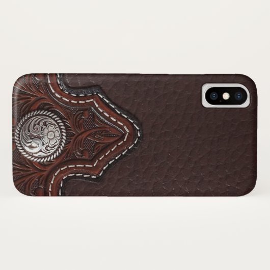 Tooled lederen textuur iPhone draagtas Case-Mate iPhone Case (Achterkant (horizontaal))
