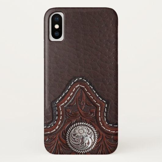 Tooled lederen textuur iPhone draagtas Case-Mate iPhone Case (Achterkant)