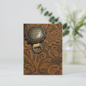 Tooled letherzadelzadel briefkaart (Staand voorkant)