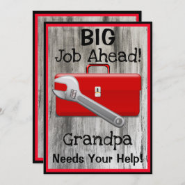 Toolin' Around with Grandpa Invitation Kaart