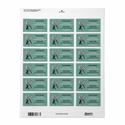 TOOLS aangepaste adresetiketten Etiket (Full Sheet)