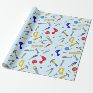 Tools Collage Boy's Birthday Cadeaupapier