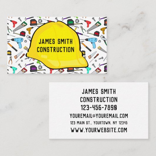 Tools en hardwarehardwarematige contractant visitekaartje (Voorkant / Achterkant)
