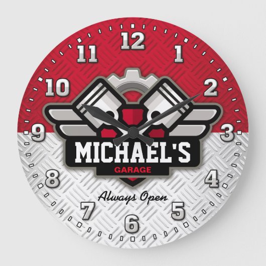Tools Man Cave Personalizable Grote Klok (Voorkant)