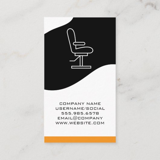 Tools voor het knippen van haar | Salonstoel Visitekaartje (Achterkant)
