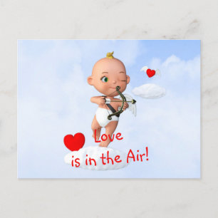Toon Baby Cupid Vliegen met een Boog en Pijl Briefkaart