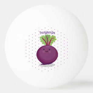 Toon de cartoon van de  van de gelukkig bietwortel pingpongballen