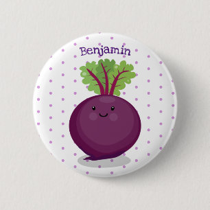 Toon de cartoon van de van de gelukkig bietwortel ronde button 5,7 cm