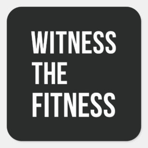 Toon de fitness oefent citaat zwart-wit uit vierkante sticker