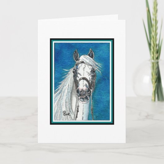 Toon de Kerstkaart van het Paard Feestdagen Kaart (Voorkant)