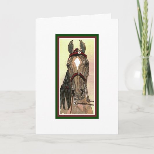 Toon de Kerstkaart van het Paard Feestdagen Kaart (Voorkant)