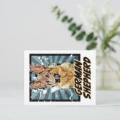 Toon Dogs: German Shepherd Briefkaart (Staand voorkant)
